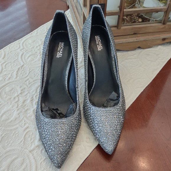 Michael Kors Abbi Flex Pump Glitter Chain Size 8.5M - Picture 7 of 9